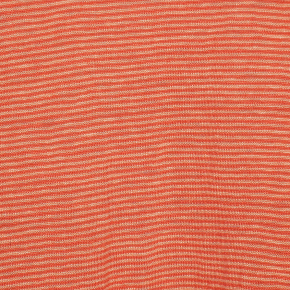 Orange Linen Jersey Mini Stripe Shift Dress L - Picture 3 of 4